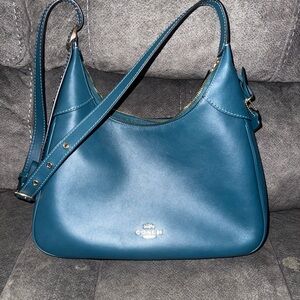 COACH Ella Shoulder Bag in Gold/Teal Ink